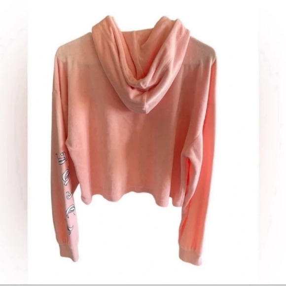 JUICY COUTURE BLACK LABEL Peach Long Sleeves Hoodie Size Medium - Picture 6 of 11